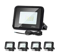 Lospitch 5 Focos LED para exteriores 10W, súper brillantes de 900LM, prueba de agua IP66 lámpara, blancos cálidos 3000K, iluminación de pared para estadio, campo deportivo, patio, decoración de jardín
