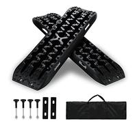 Lospitch Ayuda de arranque con bolsa de almacenamiento y herramienta de instalación, arena/barro/nieve Recovery Board Offroad Tracks,10T carga, escalera de neumáticos para coches