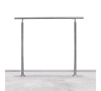 Lospitch Barandilla de acero inoxidable, pasamanos para escaleras, interior y exterior, barandilla para balcón, parapeto, escaleras, ángulo ajustable, diámetro de 42 mm (180 cm, 0 travesaños)