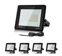 Lospitch Foco de exterior LED 5X 100W, lámpara de seguridad súper brillante de 8500LM, resistente al agua IP66 luz, lámpara de exterior para jardines, patios, garajes, hoteles (blanco cálido 3000K)