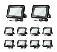 Lospitch Foco LED 30 W para exteriores, 10 LED reflector impermeables IP66, 2550lm, 3000K, blanco cálido, luz de seguridad para exterior, para almacén, techo, patio, jardín, decoración de garaje