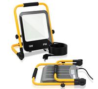 Lospitch Foco LED de Construcción 150W 13000LM, Luz de Trabajo LED 6000K Blanco Frío, Proyector LED de Construcción con Enchufe, Proyector de Obra con Cable 3M y Enchufe, IP66, Taller Garaje