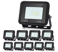 Lospitch Foco para Exteriores, 10 Piezas 10W Blanco Cálido 3000K Spotlight LED 900LM Súper Brillante, Impermeable IP66 Floodlight para Jardín, Pasillo, Garaje (Sin Enchufe)