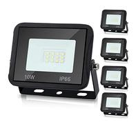 Lospitch Foco para Exteriores, 5 Piezas 10W Blanco Frío 6000K LED Spotlight 900LM Súper Brillante, Impermeable IP66 Floodlight para Jardín, Pasillo, Garaje (Sin Enchufe)