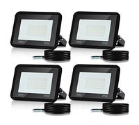 Lospitch Focos Led Exterior, 4PCS 30W IP66 Impermeable Foco Proyector LED, 2550LM Super Brillante 6000K Blanco Frío, Potente Luces Led Exterior para Terraza, Garaje (Sin Enchufe)