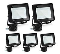 Lospitch Focos Led Exterior, 5PCS 50W IP66 Impermeable Foco Proyector LED, 4250LM Super Brillante 6000K Blanco Frío, Potente Luces Led Exterior para Terraza, Garaje (Sin Enchufe)