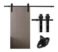 Lospitch Rieles para puerta corredera de 244 cm, para puerta corredera, sistema de sistema de puerta corredera. La capacidad de carga máxima es de 150 kg, adecuado para un ancho de puerta de 120 cm