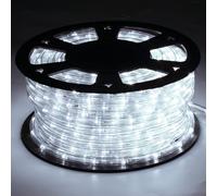 Lospitch Tubo de luz LED de 50 m, para exterior e interior, color negro, controlador con función de memoria para Navidad, decoración, fiesta, celebración, boda, jardín, iluminación, luz blanca fría