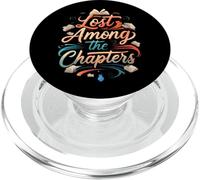 Lost Among The Chapters Book Lover Reading Design PopSockets PopGrip para MagSafe