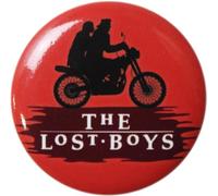 Lost Boys, The - Silueta de moto - Botón redondo de 1.25 pulgadas, Acero inoxidable, Sin gemas.