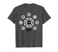 Lost Dharma Station Logos Camiseta, Hombre, Jaspeado Oscuro, L