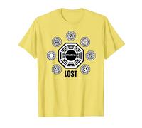 Lost Dharma Station Logos Camiseta, Hombre, Limón, XXL