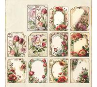 Lost Garden Series - Álbum de recortes diseñado para diario basura, planificador, collage, álbum de fotos, materiales decorativos, 14 x 11 cm, 6 estilos (2 rojos)