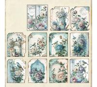 Lost Garden Series - Álbum de recortes diseñado para diario de basura, planificador, collage, álbum de fotos, materiales decorativos, 14 x 11 cm, 6 estilos (temporada de flores de 3 pájaros)