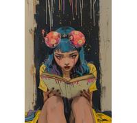 Lost in a Good Book - A4 Grid Notebook with 0.5cm (0.196 inches) Diced Pages - 120 Pages with Book-Loving Girl Cover: Graph Paper Notebook for ... Thinkers / 0.5cm Grid, A4 Size, Softcover
