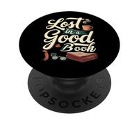 Lost in a Good Book Cozy Reading Design PopSockets PopGrip Adhesivo