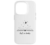 Lost in Books Luna Estrellas Lectura Diseño Estético Carcasa para iPhone 14 Pro