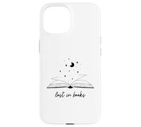 Lost in Books Luna Estrellas Lectura Diseño Estético Carcasa para iPhone 15