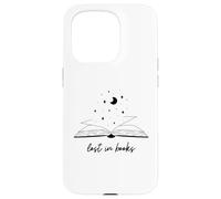 Lost in Books Luna Estrellas Lectura Diseño Estético Carcasa para iPhone 15 Pro