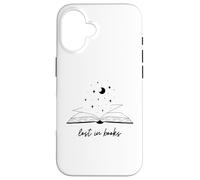 Lost in Books Luna Estrellas Lectura Diseño Estético Carcasa para iPhone 16