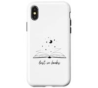 Lost in Books Luna Estrellas Lectura Diseño Estético Carcasa para iPhone X/XS