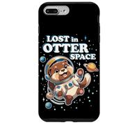Lost in Otter Space Cute Astronaut Animal Pun Design Carcasa para iPhone 7 Plus/8 Plus
