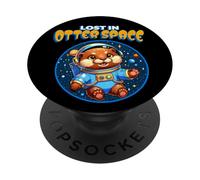Lost in Otter Space Cute Astronaut Design PopSockets PopGrip Adhesivo