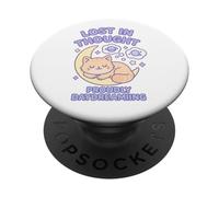 Lost in Thought Orgullosamente soñando Despierto Cat Kawaii Art PopSockets PopGrip Adhesivo