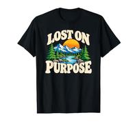 Lost on Purpose Hiking Camping Mountains Adventure Gear Camiseta gráfica económica