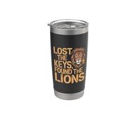Lost The Keys Encontró a los Leones Zoólogo Divertido Zoológico Vaso térmico de acero inoxidable de doble pared