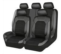 LOSTIS Cuero Funda Asiento Coche para Seat Leon 2005-2010, Delanteros Y Traseros Impermeable Cubreasientos Auto Interior Accesorios,B/Black-Gray