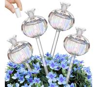 Lostwry Bombillas autoregantes, 4 unidades, bolas de riego de cactus, cristal colorido, bolas de riego para plantas, autoriego, dispositivos de riego para plantas de interior, jardín y balcón