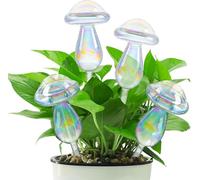 Lostwry Bombillas de riego automático, 4 unidades, bolas de riego, setas, cristal colorido, bolas de riego para plantas, autoriego, dispositivos de riego para plantas de interior, jardín y balcón