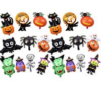 Lostwry Globos de Halloween Set, 20pcs Globos de Papel de Aluminio de Halloween con Calabazas/Murciélagos/Brujas Globos de Helio de Decoración de Halloween para Fiesta de Terror