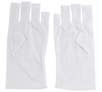 Losueeun 1 par luz UV lámpara rayos protección uñas arte UV gel anti UV guante mano almohadilla manicura uñas arte guantes