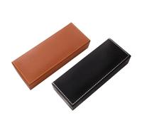 Losueeun 2 cajas de regalo para bolígrafos, estuche para lápices, joyas, estuche vacío, estuche para adultos, Negro y marrón