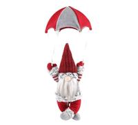 Losueeun Figura enana paracaidista enana muñeca en la mesa, estantería, escritorio, torta de paracaidismo, enano de peluche, regalos, decoración temática del árbol, rojo, fácil de usar, 45 x 18 cm