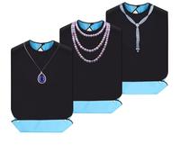 Losueeun Pack de 3 baberos para adultos, lavable, babero para adultos con recogemigas, protector impermeable para ropa para adultos