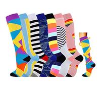 Losvcbcx 2/4/6/7 pares de calcetines de compresión para mujeres de 15 a 20 mmHg, los mejores calcetines deportivos y médicos para correr, vuelos, viajes, enfermeras