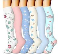 Losvcbcx 2/4/6/7 pares de calcetines de compresión para mujeres de 15 a 20 mmHg, los mejores calcetines deportivos y médicos para correr, vuelos, viajes, enfermeras