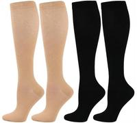 Losvcbcx 2/4/6/7 pares de calcetines de compresión para mujeres de 15 a 20 mmHg, los mejores calcetines deportivos y médicos para correr, vuelos, viajes, enfermeras