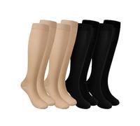 Losvcbcx 2/4/6/7 pares de calcetines de compresión para mujeres de 15 a 20 mmHg, los mejores calcetines deportivos y médicos para correr, vuelos, viajes, enfermeras