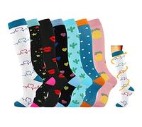 Losvcbcx 2/4/6/7 pares de calcetines de compresión para mujeres y hombres de 15 a 20 mmHg son los mejores calcetines deportivos y médicos para correr, vuelos, viajes, enfermeras