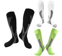 Losvcbcx 2 Doble calze di compressione Calze di compressione Hombre e Mujer 20-30mmHg calze di supporto ginocchio alto buffer con escala de soporte Acciones