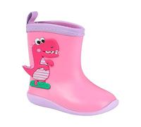 LOSVIP Botas de goma para niños y niñas, unisex, caña corta, impermeables, antideslizantes, divertidas, con dinosaurios, botas de lluvia, Rosa., 28 EU