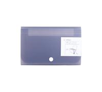 LOSVIP # Carpeta con compartimentos para acordeón, organizador, carpeta de polipropileno para tarjetas, recibos o cambios, 17,8 x 11,4 cm, 12 con solapas y funda para cheques (gris, talla única)
