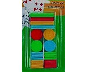 LOT 10 BOITE DE 100 JETONS POUR JEU DE BELOTE COINCHE