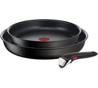 Tefal Ingenio Eco Resist, Set de 2 sartenes + Mango extraíble, 24/28cm, Antirrayaduras, Aluminio, Inducción