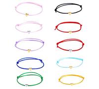 Lot de 10 bracelets en forme de cœur - Bracelets en forme de cœur pour femme ou homme, excellents cadeaux pour les mères, les filles, les couples et les camarades de classe.