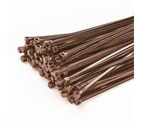 Lot de 100 serre-câbles 200 mmx3,6 mm pour clôture schat Animaux réseau Clôture Façade en marron